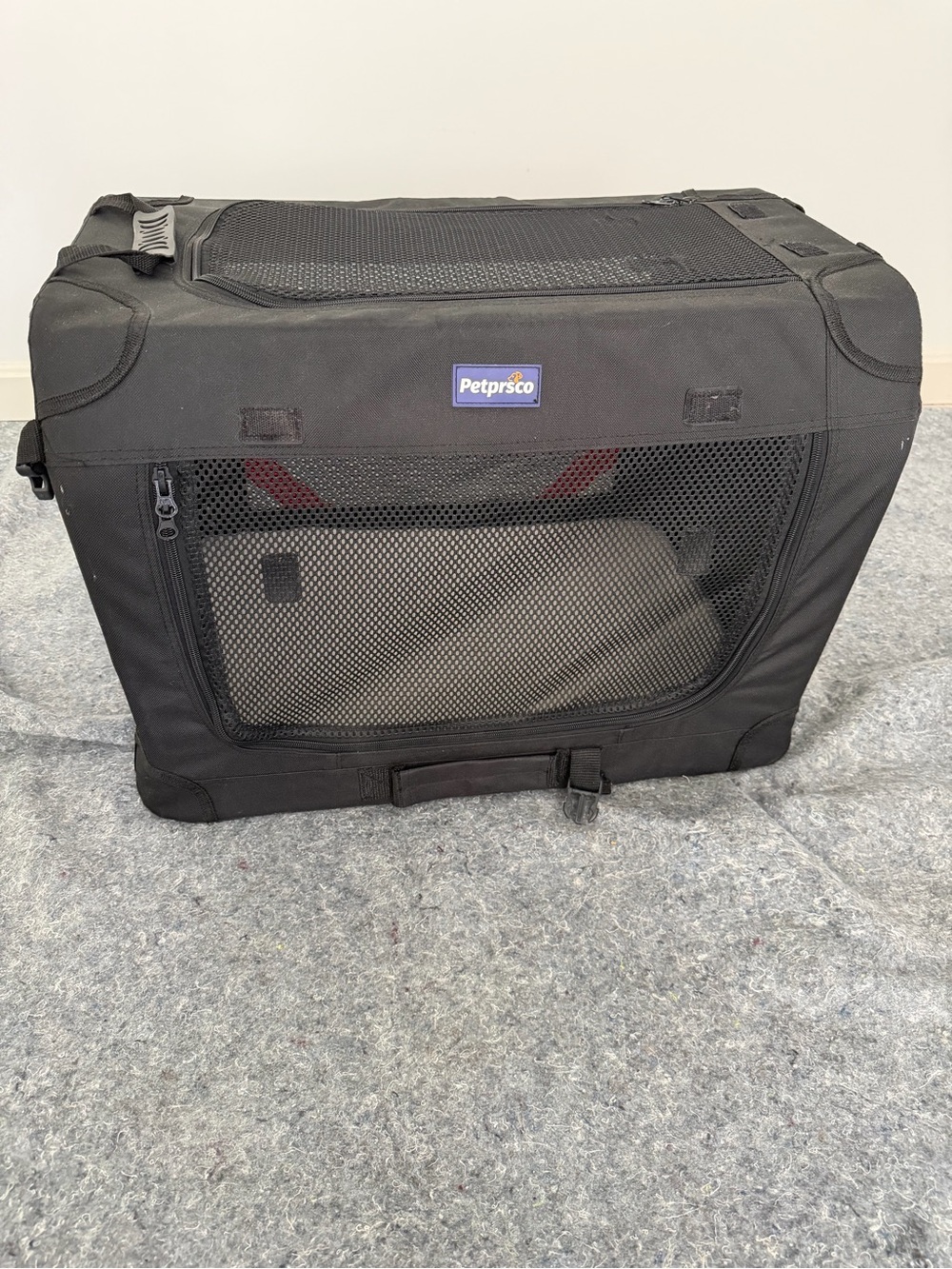 Petprsco Black Soft-Sided Dog Carrier & Travel Crate